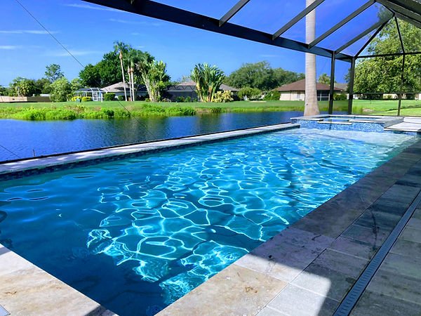 3D-designed infinity-edge pool visualized before construction